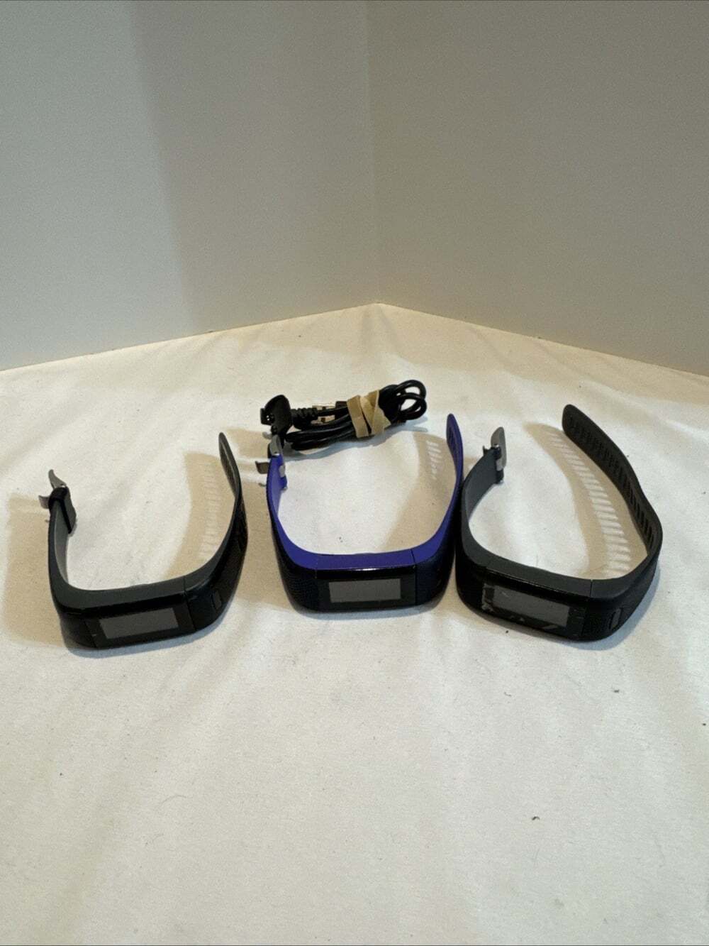 Lot Of 3 Garmin VivoSmart HR+ Plus - Fitness GPS Activity Tracker Black & Blue